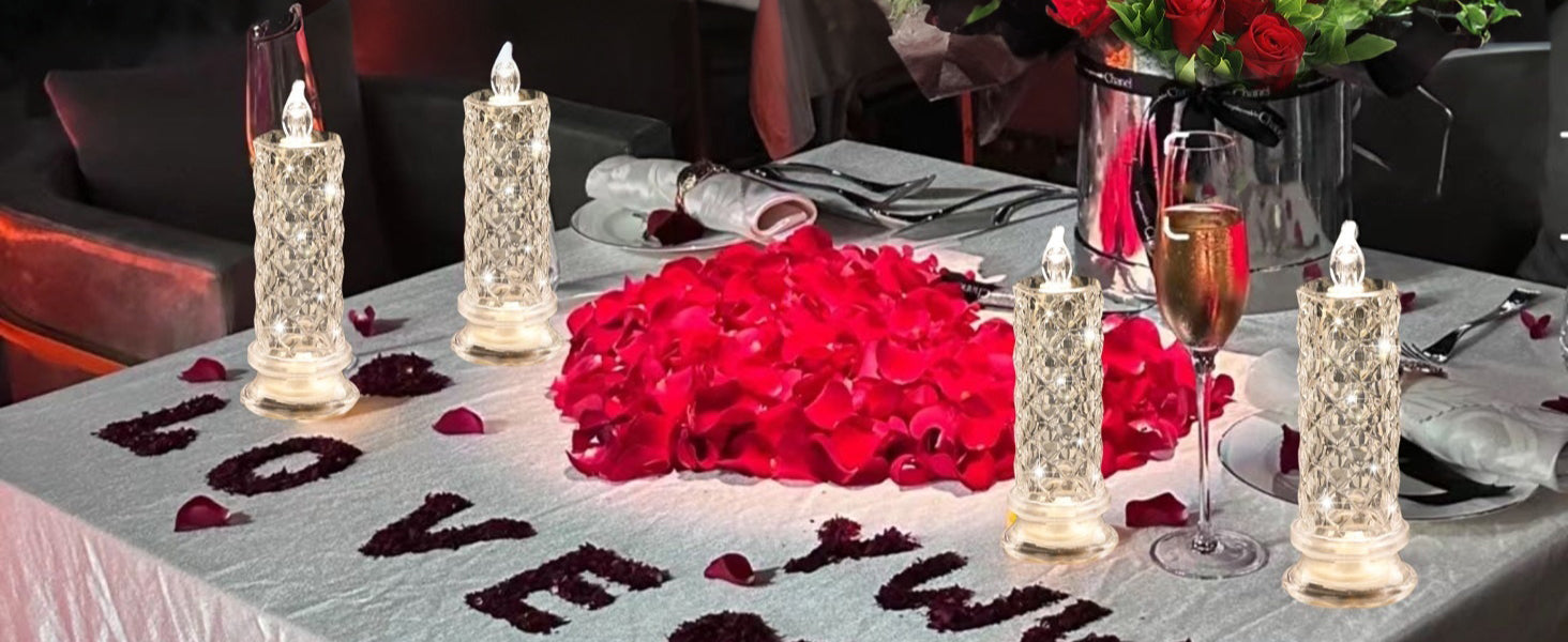 شموع LED بدون لهب من Rose Shadow 