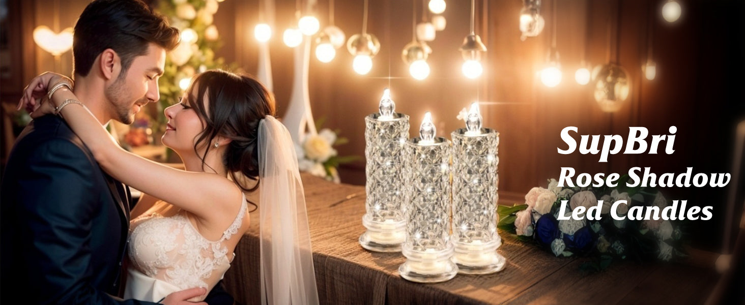 شموع LED بدون لهب من Rose Shadow 