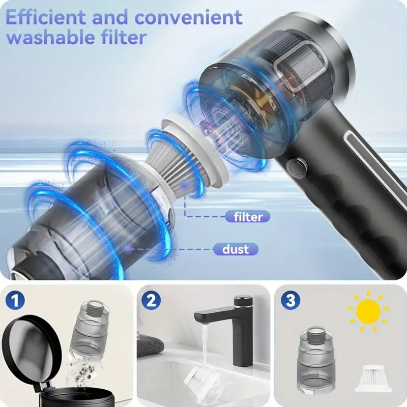 Cordless portable vacuum cleaner