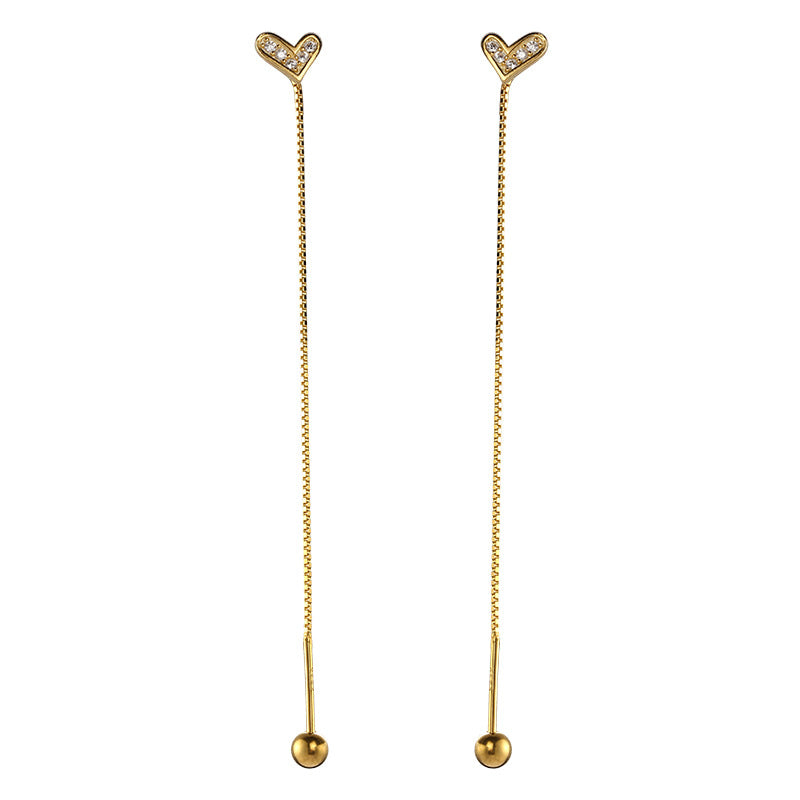Sterling Silver Heart Screw Threader Earrings